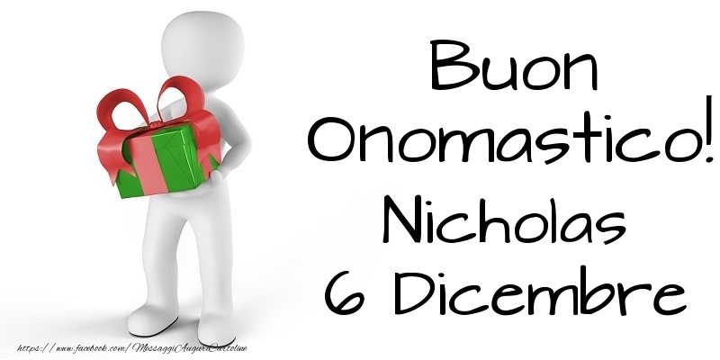 Buon Onomastico  Nicholas! 6 Dicembre - Cartoline onomastico