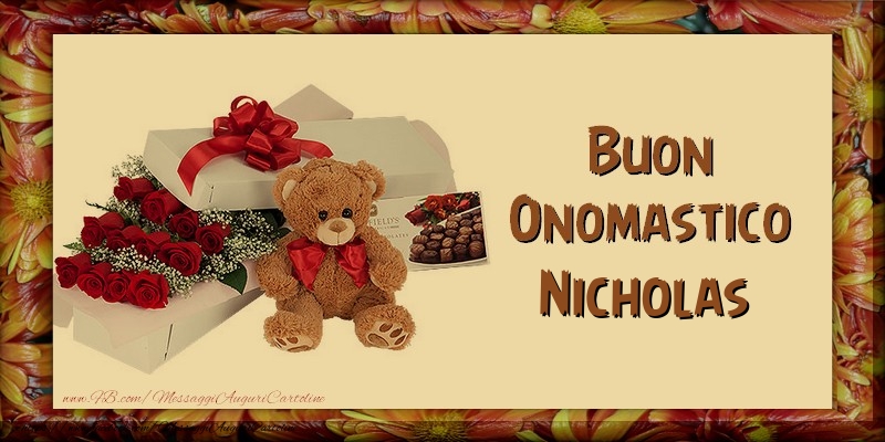 Buon Onomastico Nicholas - Cartoline onomastico con animali