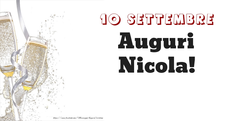 Auguri Nicola! 10 Settembre - Cartoline onomastico