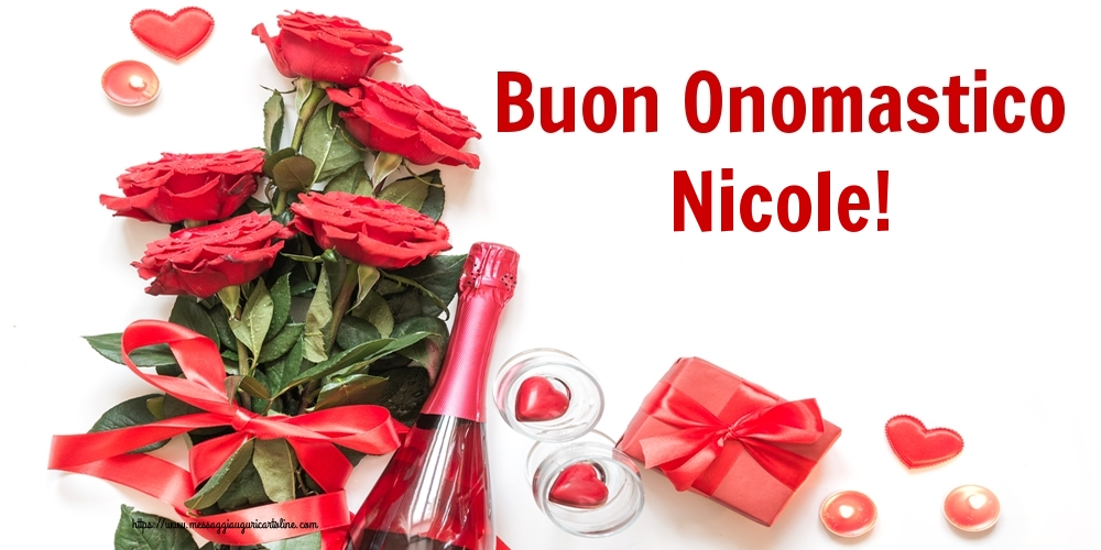 Buon Onomastico Nicole! - Cartoline onomastico con fiori