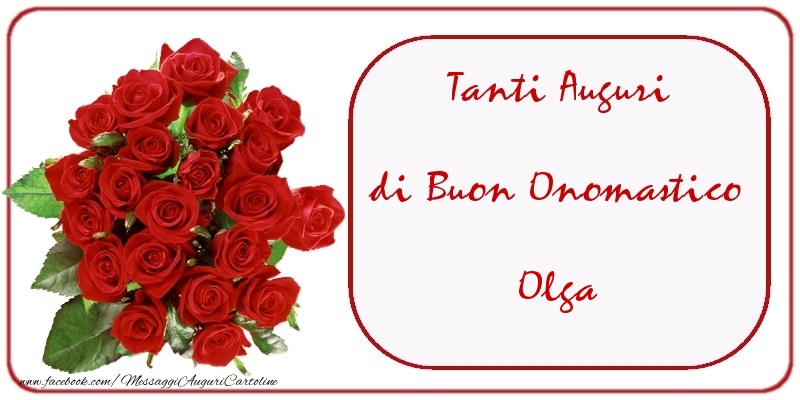 Tanti Auguri di Buon Onomastico Olga - Cartoline onomastico con mazzo di fiori