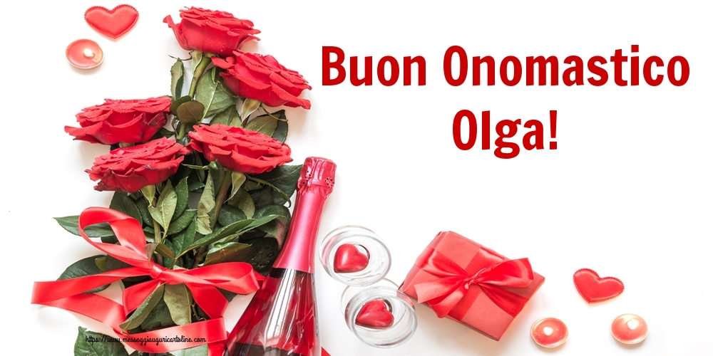 Buon Onomastico Olga! - Cartoline onomastico con fiori