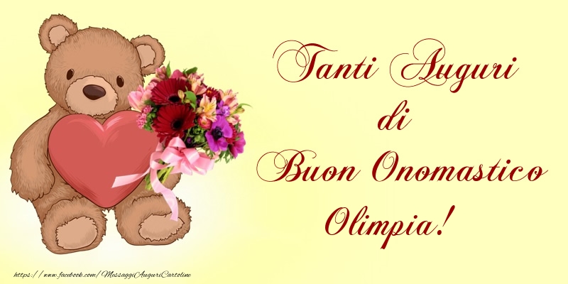 Tanti Auguri di Buon Onomastico Olimpia! - Cartoline onomastico con animali