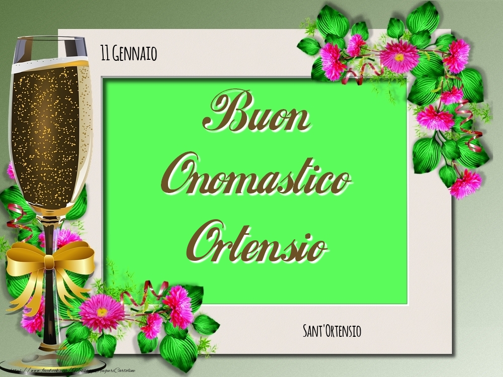 Sant'Ortensio Buon Onomastico, Ortensio! 11 Gennaio - Cartoline onomastico