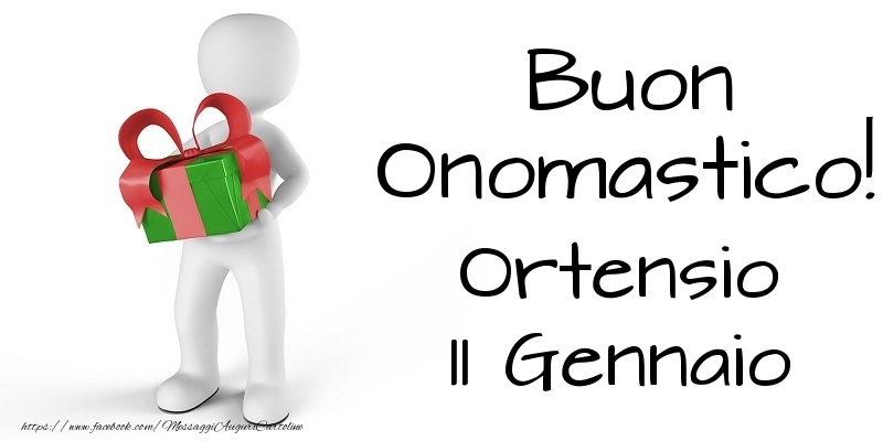 Buon Onomastico  Ortensio! 11 Gennaio - Cartoline onomastico