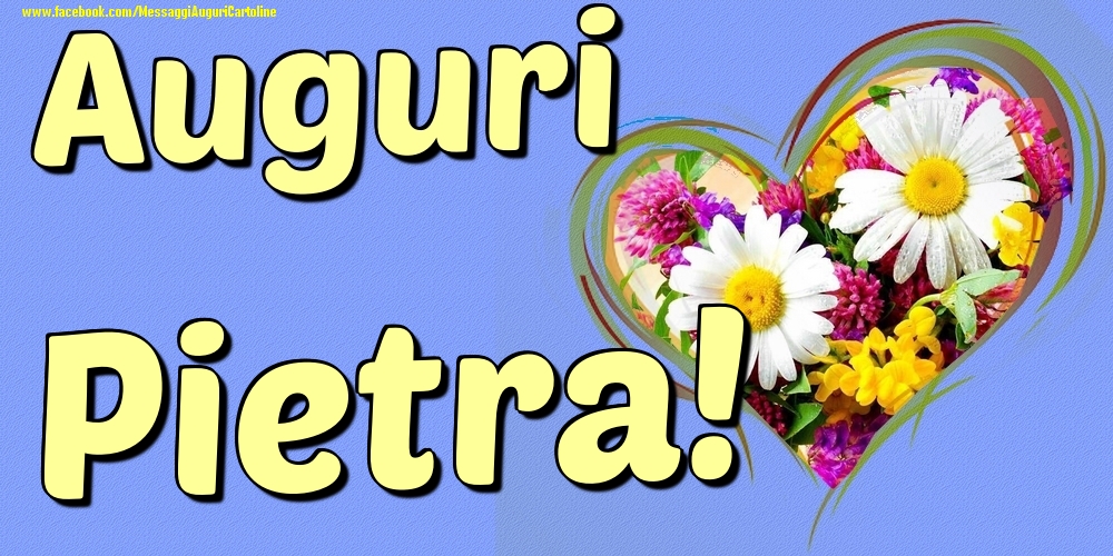 Auguri Pietra - Cartoline onomastico con il cuore