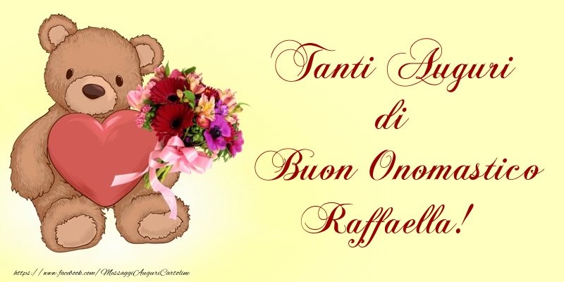 Tanti Auguri di Buon Onomastico Raffaella! - Cartoline onomastico con animali