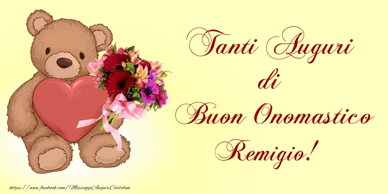 Tanti Auguri di Buon Onomastico Remigio! - Cartoline onomastico con animali