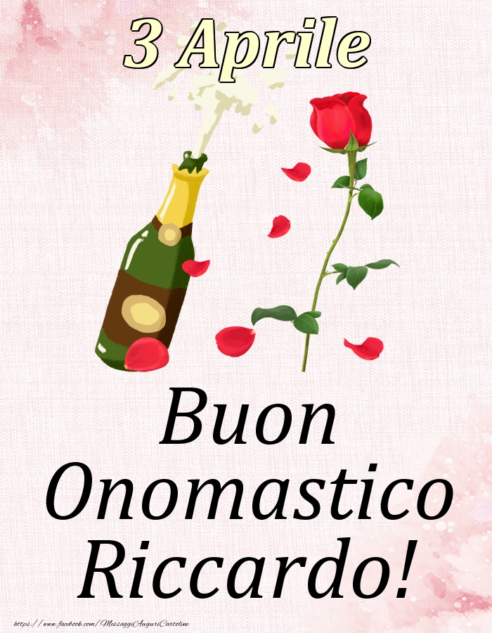 Buon Onomastico Riccardo! - 3 Aprile - Cartoline onomastico