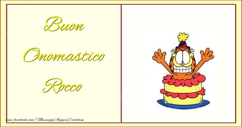 Buon Onomastico Rocco - Cartoline onomastico con torta