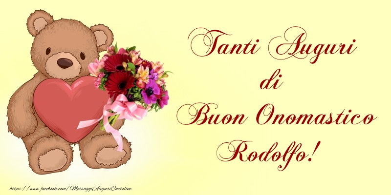 Tanti Auguri di Buon Onomastico Rodolfo! - Cartoline onomastico con animali