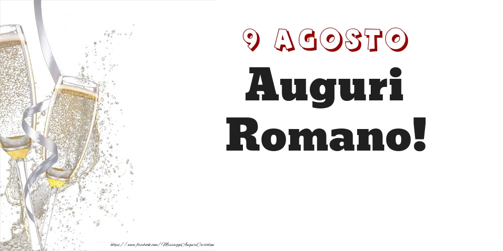 Auguri Romano! 9 Agosto - Cartoline onomastico