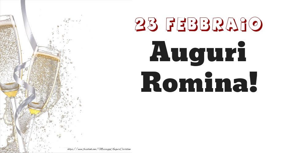 Auguri Romina! 23 Febbraio - Cartoline onomastico