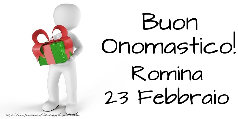 Buon Onomastico  Romina! 23 Febbraio - Cartoline onomastico