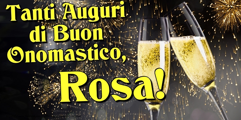 Tanti Auguri di Buon Onomastico, Rosa - Cartoline onomastico con champagne