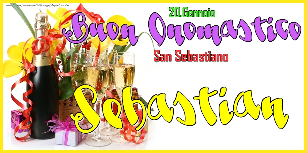 20.Gennaio - Buon Onomastico Sebastian! - Cartoline onomastico