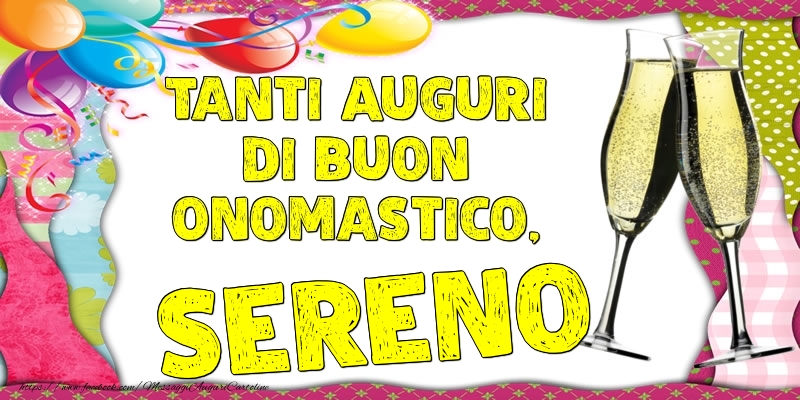 Tanti Auguri di Buon Onomastico, Sereno - Cartoline onomastico con palloncini