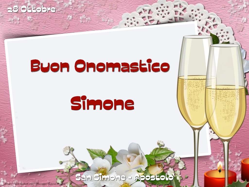 San Simone - Apostolo Buon Onomastico, Simone! 28 Ottobre - Cartoline onomastico