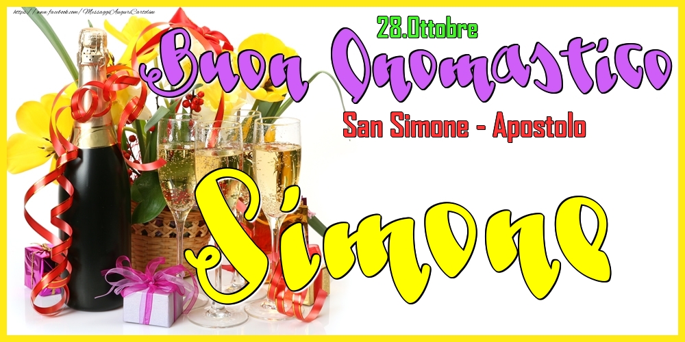 28.Ottobre - Buon Onomastico Simone! - Cartoline onomastico