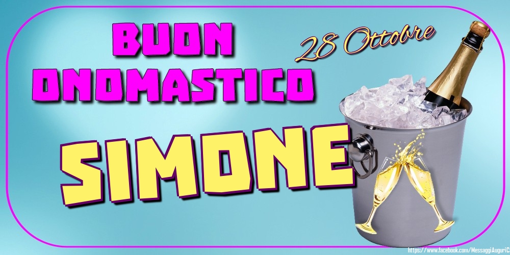 28 Ottobre - Buon Onomastico Simone! - Cartoline onomastico