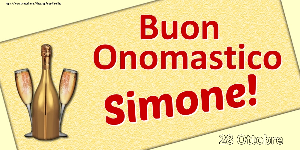 Buon Onomastico Simone! - 28 Ottobre - Cartoline onomastico