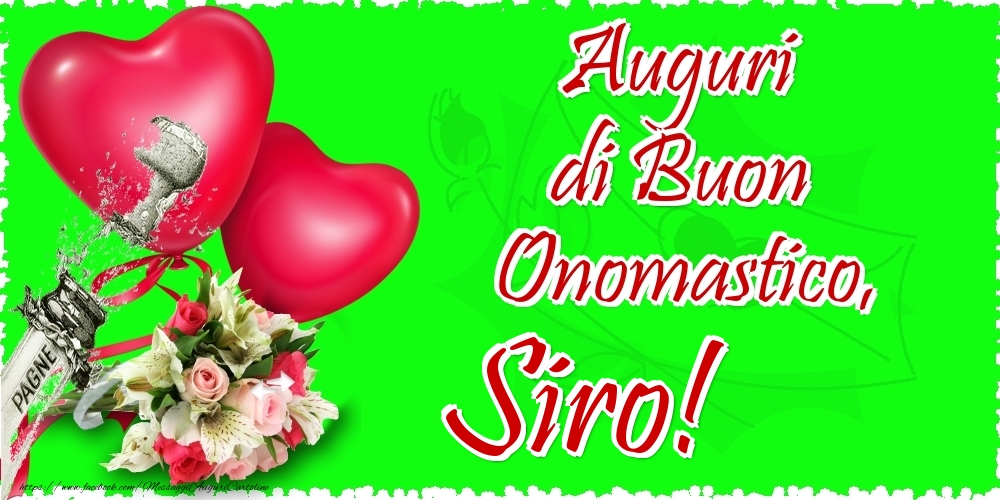 Auguri di Buon Onomastico, Siro - Cartoline onomastico con il cuore