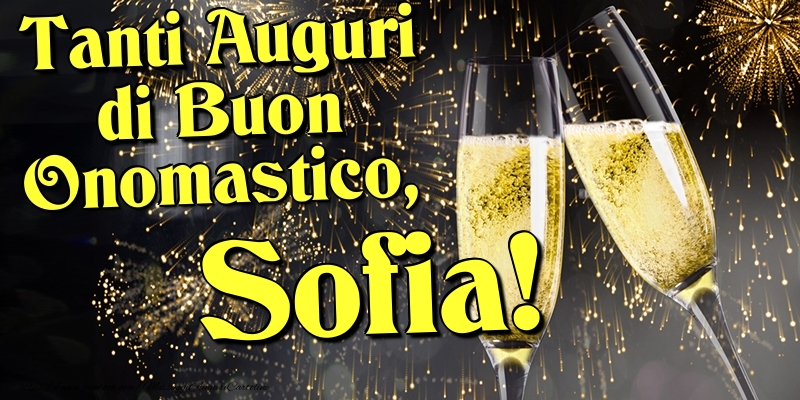 Tanti Auguri di Buon Onomastico, Sofia - Cartoline onomastico con champagne