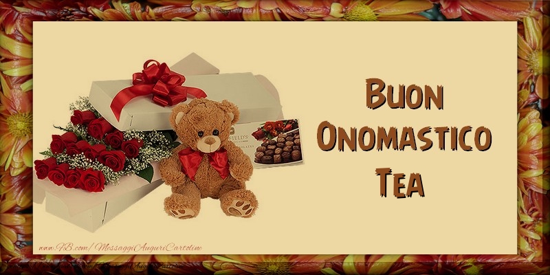 Buon Onomastico Tea - Cartoline onomastico con animali