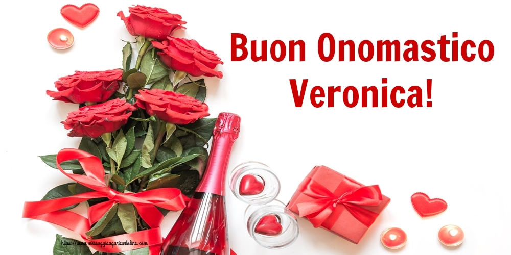 Buon Onomastico Veronica! - Cartoline onomastico con fiori