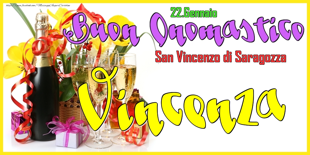 22.Gennaio - Buon Onomastico Vincenza! - Cartoline onomastico